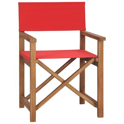 vidaXL Režisérske stoličky 2 ks, tíkový masív, červené