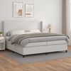 vidaXL Boxspring posteľ s matracom biela 200x200 cm umel&aacute; koža