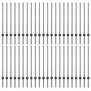 vidaXL Stĺp na plot. 44 pcs Siv&aacute; 140 cm Oceľ