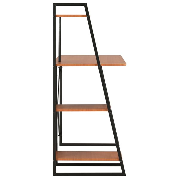 vidaXL Písací stôl s policami, čierny a hnedý 102x50x117 cm