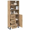 vidaXL Highboard Remeseln&yacute; dub 69,5 x 34 x 180 cm Kompozitn&eacute; drevo