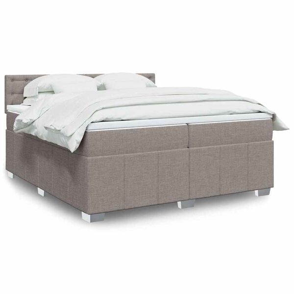 vidaXL Boxspring posteľ s matracom sivohned&yacute; 200x200 cm l&aacute;tka