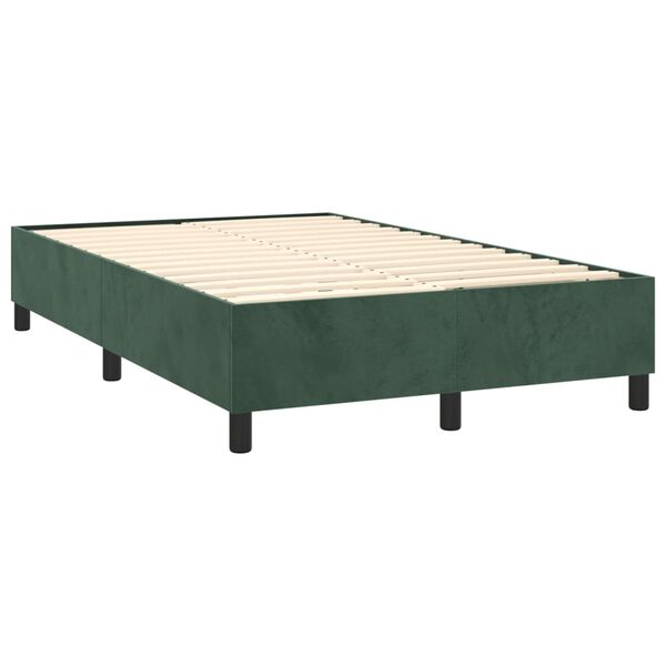 vidaXL Boxspring posteľ s matracom, tmavozelen&aacute; 120x190cm, zamat