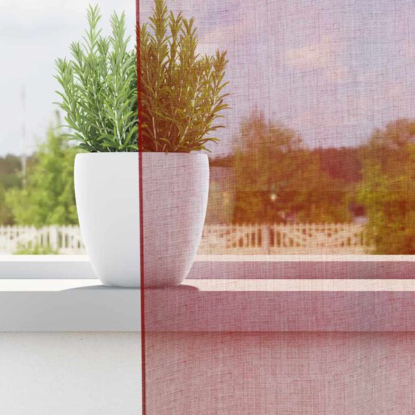 vidaXL voálové závesy s vreckami na prúty, 2 ks, vínovo červené