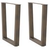 vidaXL Nohy k jed&aacute;lensk&eacute;mu stolu v tvare V, 2 ks, pr&iacute;rodn&aacute; oceľ, 70 x (72 &ndash; 73,3) cm, oceľ