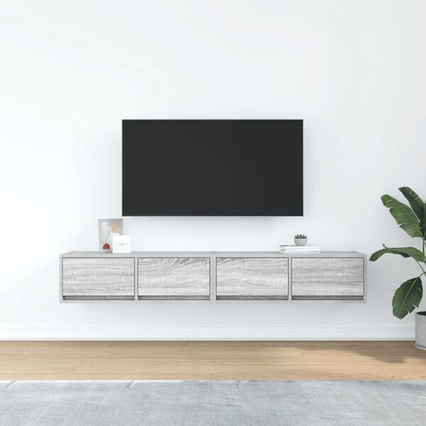 vidaXL TV stolíky 2 ks sivý dub sonoma 80x31x25,5 cm spracované drevo