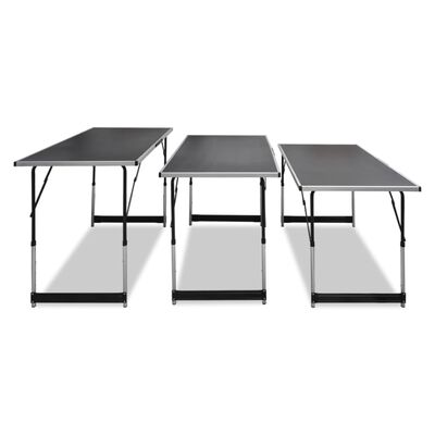 vidaXL Tapetovací stôl 3 ks, skladací, nastaviteľná výška