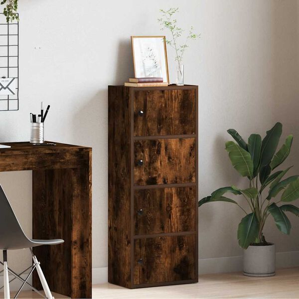 vidaXL Knižnica dymový dub 40x24x102 cm kompozitné drevo