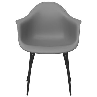 vidaXL Jedálenské stoličky 2 ks, sivé, PP