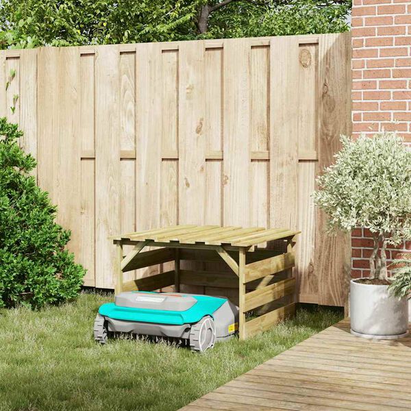 vidaXL Garáž pre robotickú kosačku Hnedá 84 x 80 x 56 cm