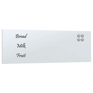 vidaXL N&aacute;stenn&aacute; magnetick&aacute; tabuľa biela 80x30 cm tvrden&eacute; sklo
