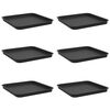 vidaXL &Scaron;tvorcov&yacute; kvetinov&yacute; podnos 6 ks Čierna 32 x 32 x 2,5 cm Plast