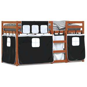 vidaXL Poschodov&aacute; posteľ z&aacute;vesy bielo-čierna 90x200cm mas&iacute;vna borovica