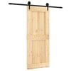 vidaXL Posuvn&eacute; dvere Pr&iacute;rodn&aacute; a čierna 85 x 210 cm