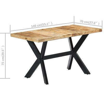 vidaXL Jedálenský stôl 140x70x75 cm masívne mangovníkové drevo