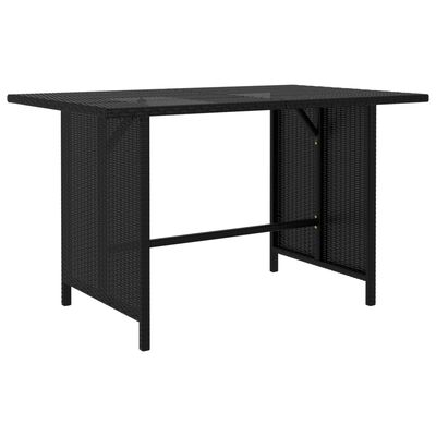 vidaXL Záhradný jedálenský stôl čierny 110x70x65 cm polyratanový