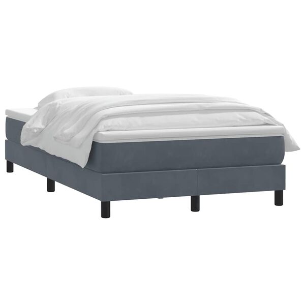 vidaXL Posteľn&yacute; r&aacute;m boxspring s matracom tmavosiv&yacute; 120x220 cm zamat