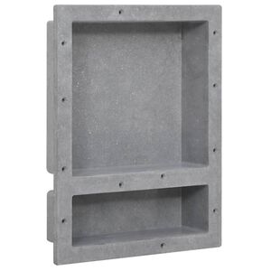 vidaXL Sprchov&yacute; v&yacute;klenok s 2 priehradkami matn&yacute; siv&yacute; 41x51x10 cm