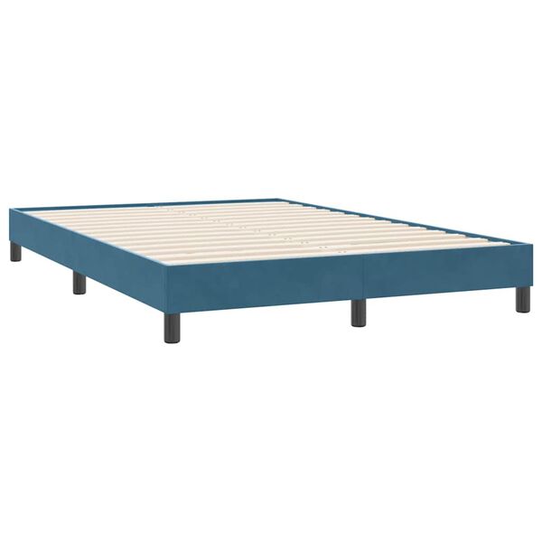 vidaXL Box Spring Posteľ bez matraca Tmavomodr&aacute; 140x220 cm Zamat