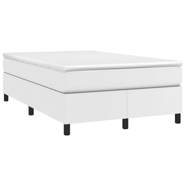 vidaXL Boxspring posteľ s matracom biela 120x200 cm umel&aacute; koža