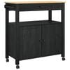 vidaXL Kuchynský vozík Jednofarebný Čierna 88,5 x 40 x 48 cm