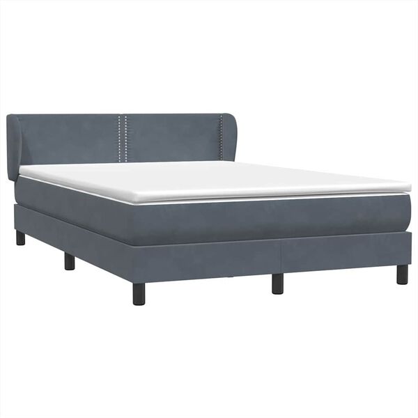 vidaXL Box Spring Posteľ s matracom Tmavosiv&aacute; 160x220 cm Zamat