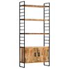 vidaXL 4-poschodov&aacute; knižnica 80x30x180 cm surov&yacute; mangovn&iacute;kov&yacute; mas&iacute;v