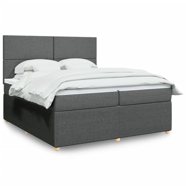 vidaXL Boxspring posteľ s matracom tmavosiv&aacute; 200x200 cm l&aacute;tka