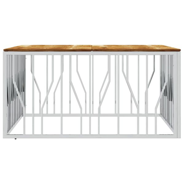 vidaXL Konferenčn&yacute; stol&iacute;k strieborn&yacute; nehrdzavej. oceľ a mas&iacute;vna ak&aacute;cia