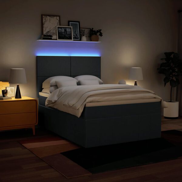 vidaXL Posteľn&yacute; r&aacute;m boxspring s matracom modr&yacute; 160x200 cm l&aacute;tka