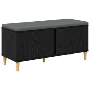 vidaXL Predsieňov&aacute; lavica s vank&uacute;&scaron;om Čierny Dub 100 x 38 x 46 cm