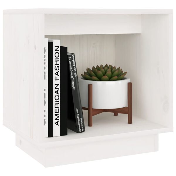 vidaXL Nočné stolíky 2 ks biele 40x30x40 cm masívne borovicové drevo