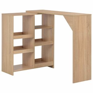 vidaXL Barov&yacute; st&ocirc;l s pohyblivou poličkou, dubov&aacute; farba 138x39x110 cm