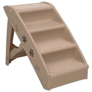 vidaXL Skladacie schody pre psa hned&eacute; 62x40x49,5 cm