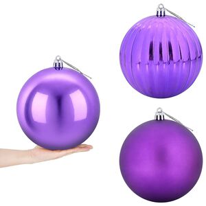 vidaXL Sada vianočn&yacute;ch gul&iacute; XXL 3 ks Fialov&aacute; &Oslash; 25 cm Plast
