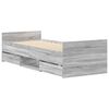 vidaXL Posteľn&yacute; r&aacute;m s predn&yacute;m a zadn&yacute;m čelom, siv&aacute; sonoma 75x190 cm
