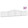 vidaXL Obl&uacute;kov&yacute; gabionov&yacute; k&ocirc;&scaron; 7 ks 400x30x60/80 cm pozinkovan&eacute; železo