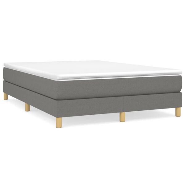 vidaXL Boxspring posteľ s matracom tmavosiv&aacute; 140x200 cm l&aacute;tka
