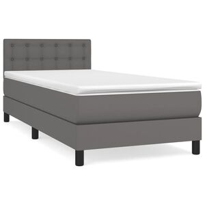 vidaXL Boxspring posteľ s matracom siv&aacute; 80x200 cm umel&aacute; koža