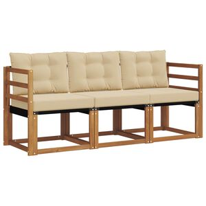 vidaXL Z&aacute;hradn&aacute; s&uacute;prava gaučov s vank&uacute;&scaron;om 3 pcs Pr&iacute;rodn&aacute; a b&eacute;žov&aacute;