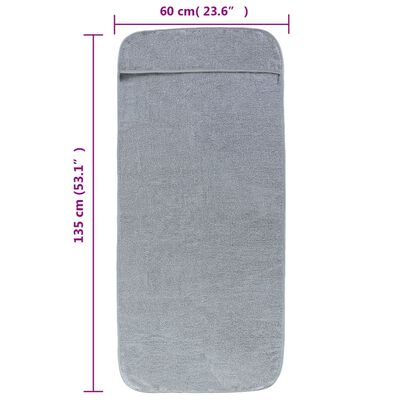 vidaXL Plážové uteráky 4 ks sivé 60x135 cm látka 400 GSM