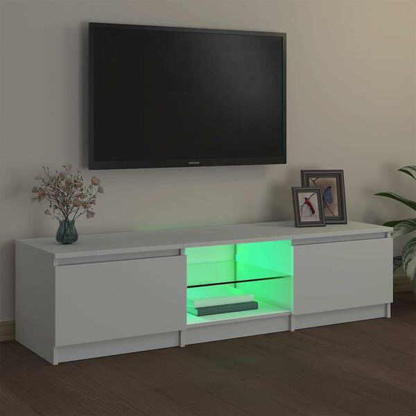 vidaXL TV skrinka s LED svetlami biela 140x40x36 cm