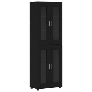 vidaXL Highboard FLORIN 60 x 35 x 182 cm Čierna Kompozitn&eacute; drevo