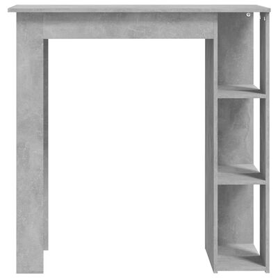 vidaXL Barový stôl s poličkou betónový sivý 102x50x103,5 cm drevotrieska