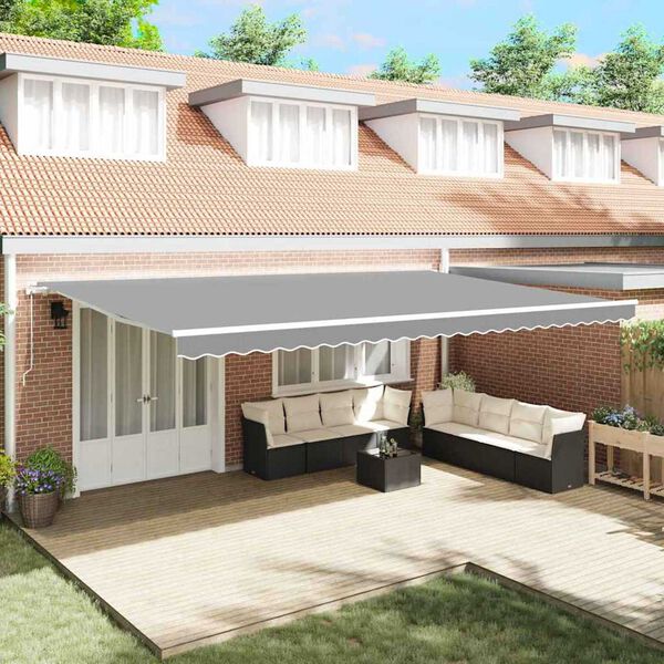 vidaXL Markíza Biela 6 x 3 m Kov