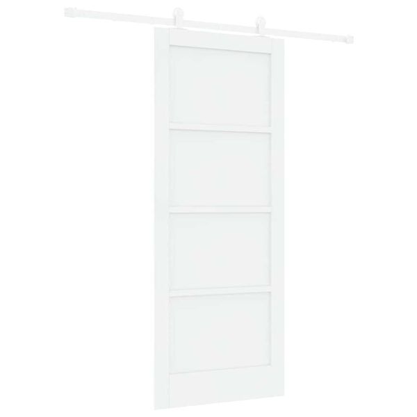 vidaXL Posuvn&eacute; dvere Biela 83 x 202 cm Mas&iacute;vne borovicov&eacute; drevo
