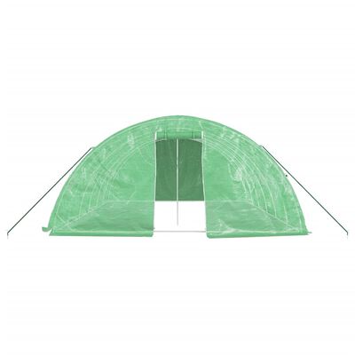 vidaXL Fóliovník s oceľovým rámom zelený 30 m² 6x5x2,3 m