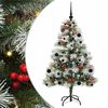 vidaXL Umel&yacute; vianočn&yacute; stromček Zelen&aacute; a biela 150 cm PVC, kov a plast