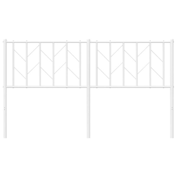 vidaXL Kovové čelo postele, biele 150cm
