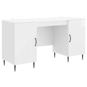 vidaXL St&ocirc;l Biela s vysok&yacute;m leskom 142,5 x 50 x 75 cm Kompozitn&eacute; drevo